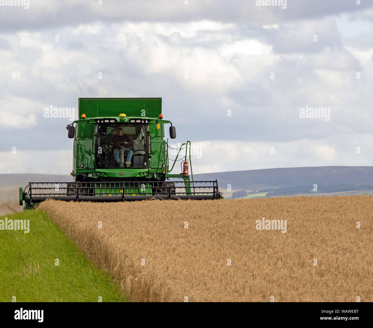 Erntezeit in East Lothian, Schottland, Großbritannien. Stockfoto