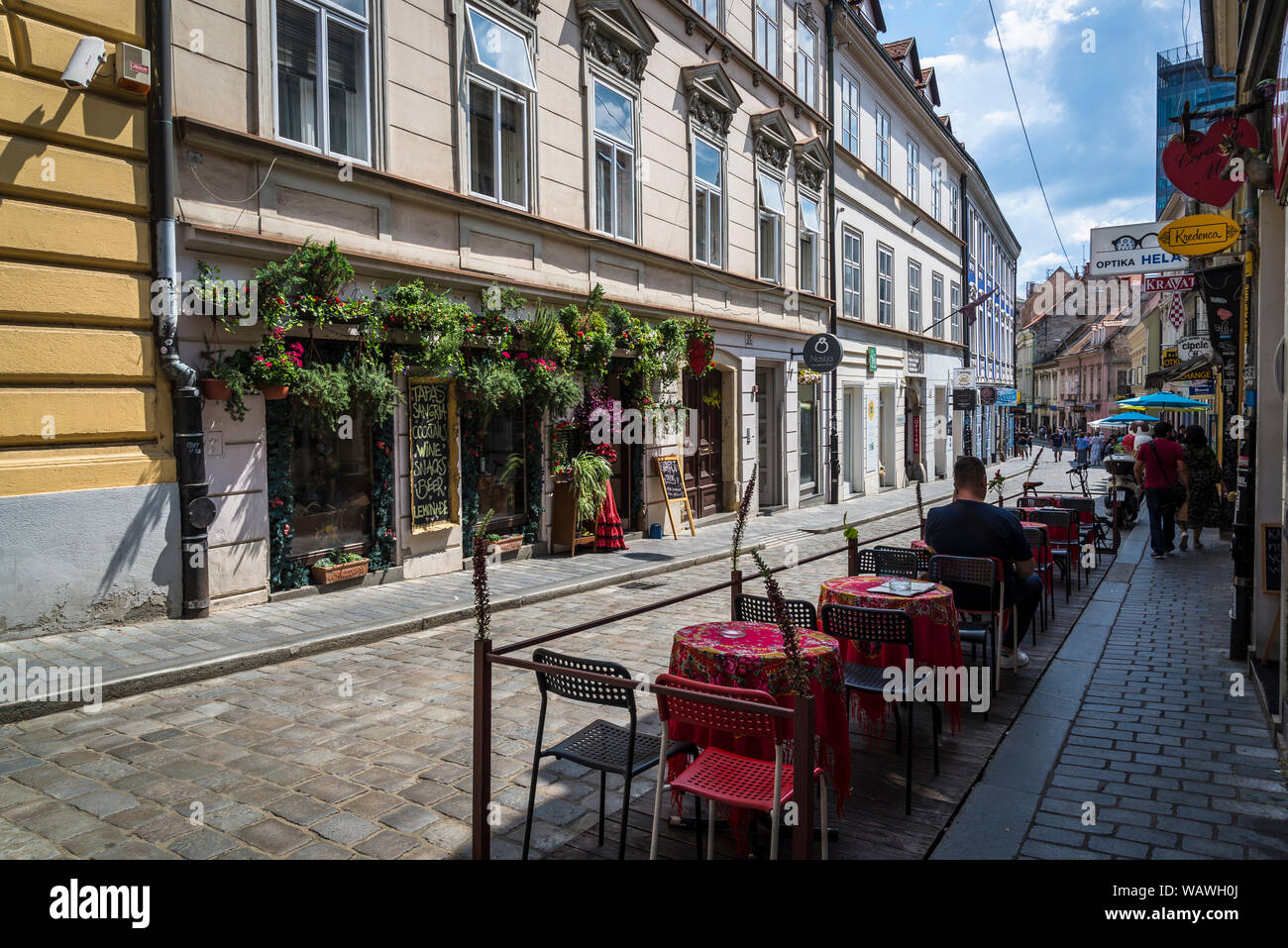 Laidback Radiceva Straße, verbindet die der unteren und der oberen Stadt, Zagreb, Kroatien Stockfoto