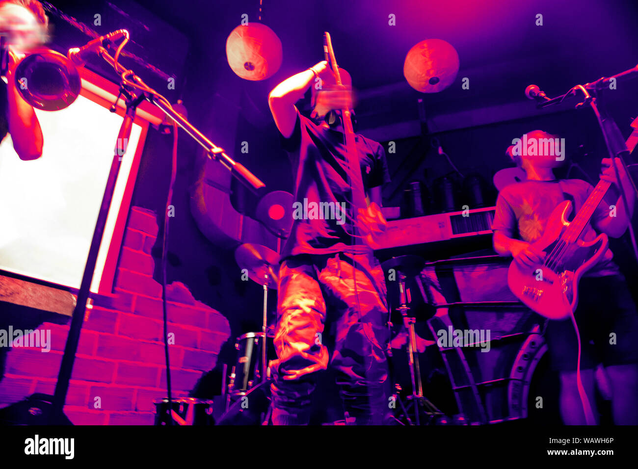 Zusammenfassung Hintergrund city night club live Musik Thema Stockfoto