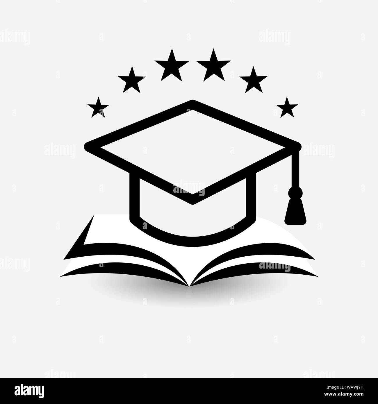 Bildung vektor Logo. Buch, Wörterbuch, Lehrbuch oder Notebook mit Graduierung hat Symbol Öffnen. Moderne emblem Idee, Konzept Design für Business Stock Vektor