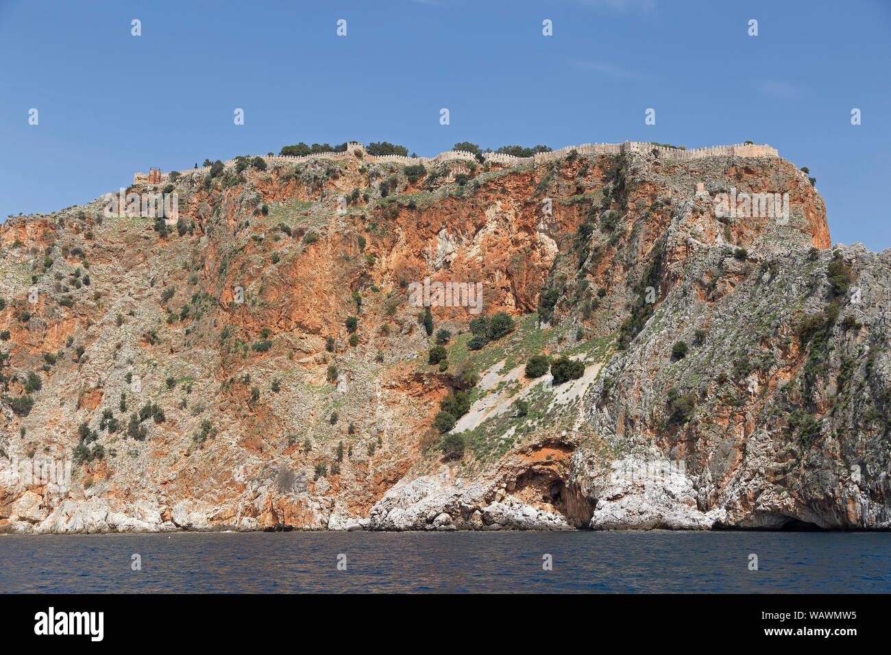 Ehmedek Festung auf dem Castle Hill, Alanya, Provinz Antalya, Türkei Stockfoto