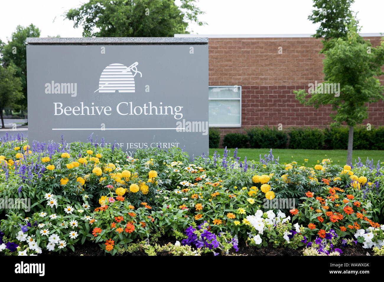 Ein logo Zeichen außerhalb einer Anlage durch Beehive Kleidung in American Fork, Utah am 27. Juli 2019 belegt. Stockfoto