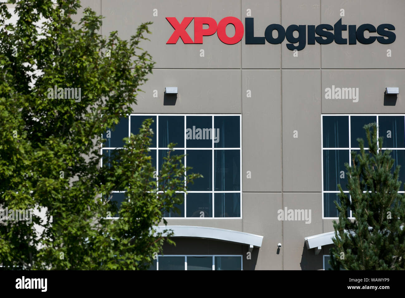 Ein logo Zeichen außerhalb einer Anlage durch XPO Logistik, Inc. beschäftigt, in Salt Lake City, Utah am 28. Juli 2019. Stockfoto