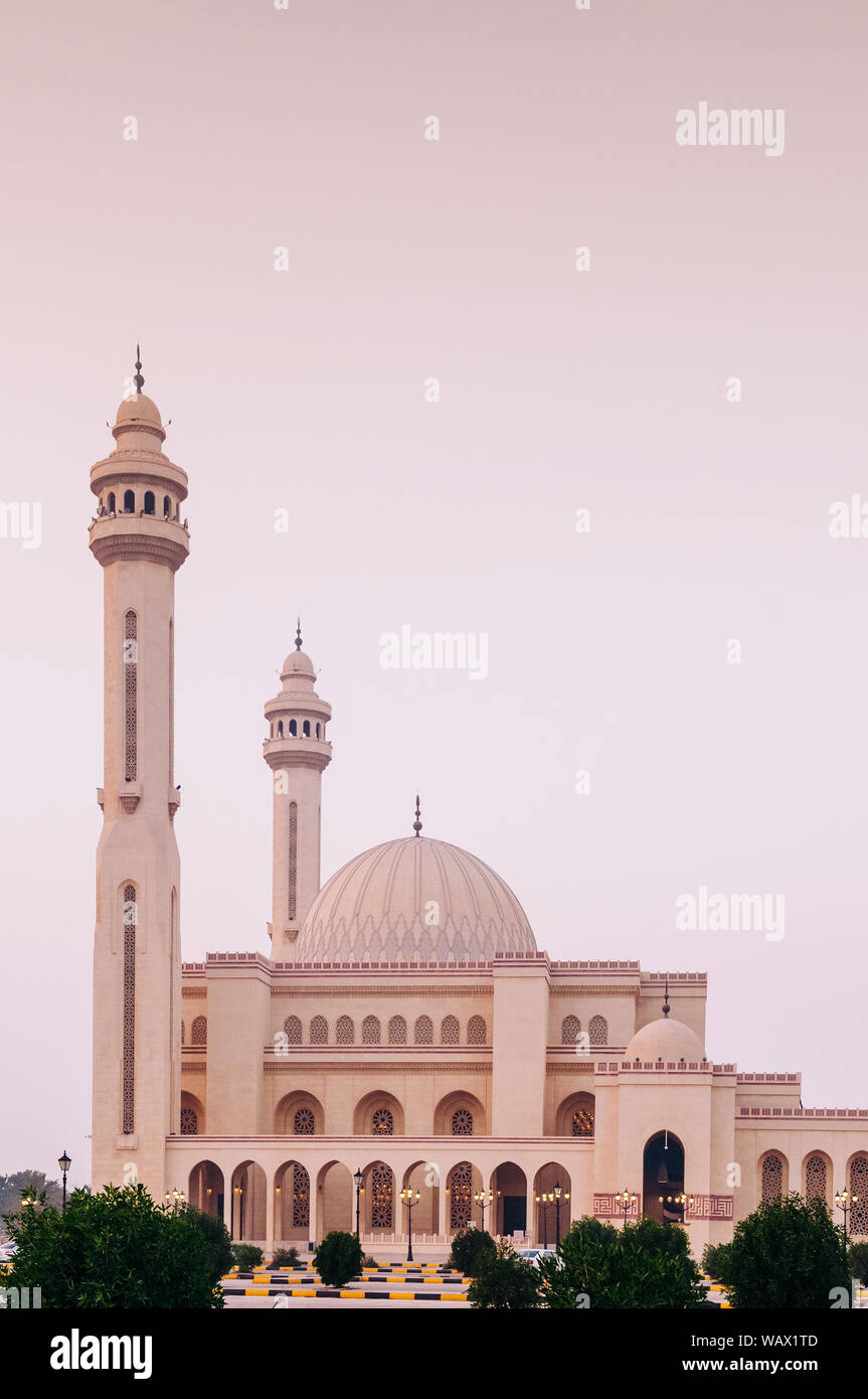 Iconic Al Fateh Grand Mosque in Abend. Manama, Bahrain Stockfoto