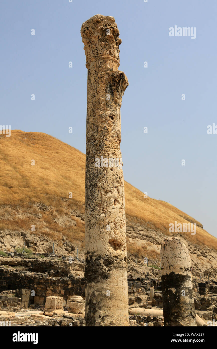 Palladius Straße. Römischen Cardo in Beit She'an National Park. Golan. Israel. Stockfoto