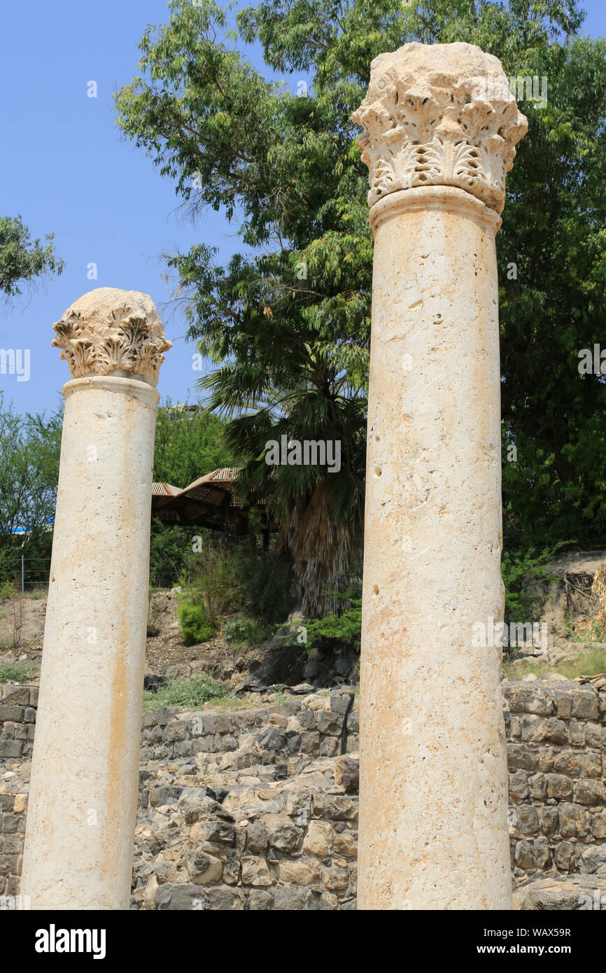 Römischen Cardo in Beit She'an National Park. Golan. Israel. Stockfoto