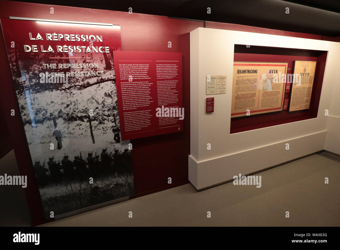 Eröffnung des Musée de la Liberation DE PARIS, MUSÉE DU GENERAL LECLERC, Musée Jean Moulin Stockfoto