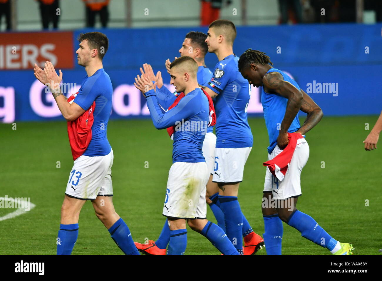 Festa azzurra während Qualificazioni Europei 2020 - ITALIA VS LIECHTENSTEIN, Parma, Italien, 26. März 2019, Calcio Nazionale Italiana di Calcio Stockfoto