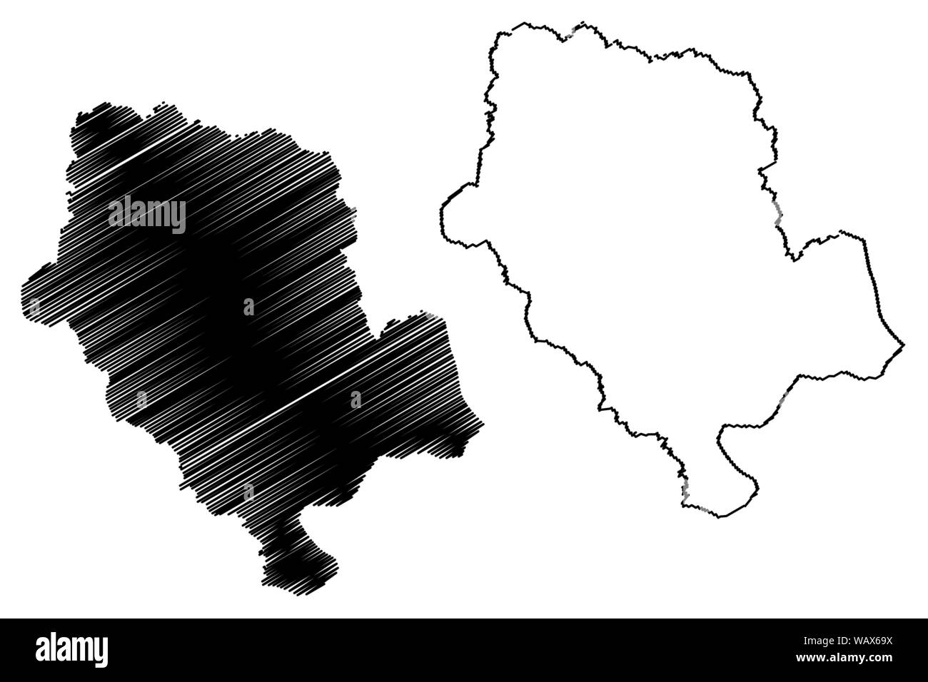 Der Provinz Cibitoke (Republik Burundi, Provinzen von Burundi, Western Region) Karte Vektor-illustration, kritzeln Skizze Cibitoke Karte Stock Vektor