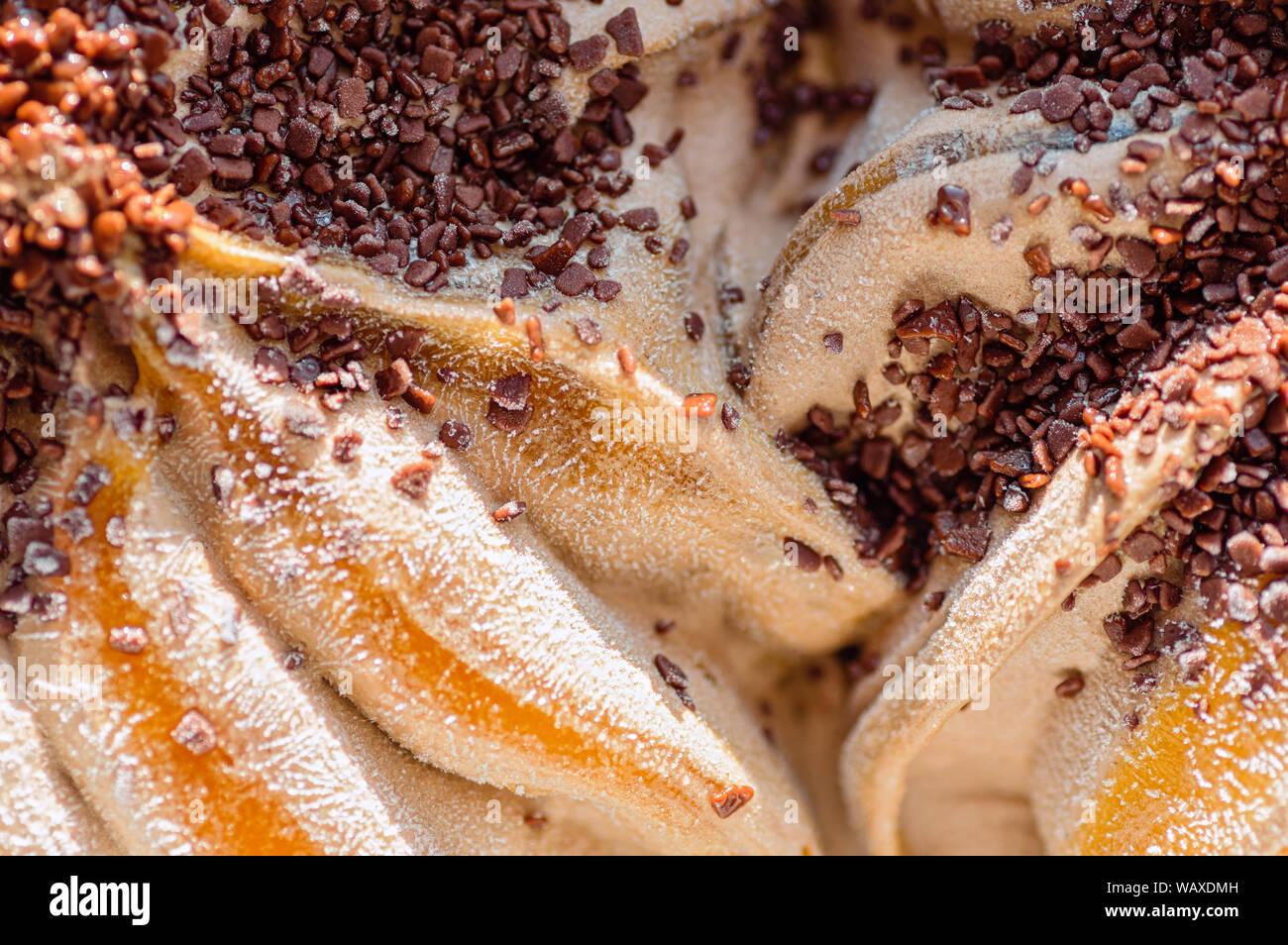 Österreichische Dessert, Schokolade, Eis, close-up. Leckere Schokolade Dessert. Stockfoto