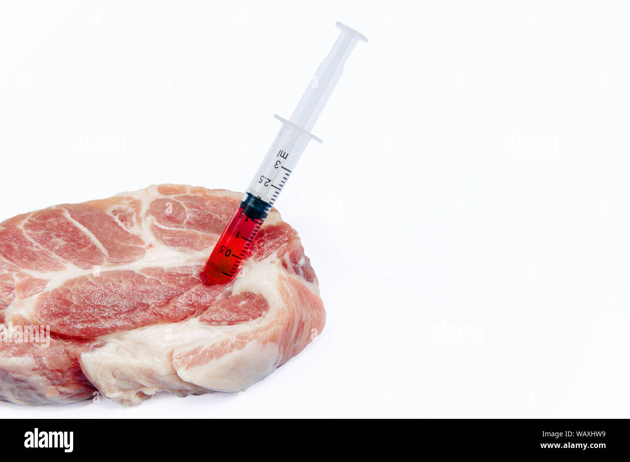 Neue food Innovation, In-vitro-Fleisch oder Lab-gewachsen Fleisch. Herstellung aus einer Zelle in Tier, nicht töten. Stockfoto