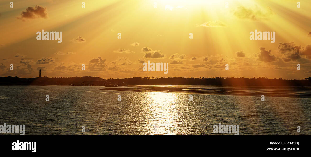 Sonnenuntergang auf der Insel Amrum, Deutschland Stockfoto