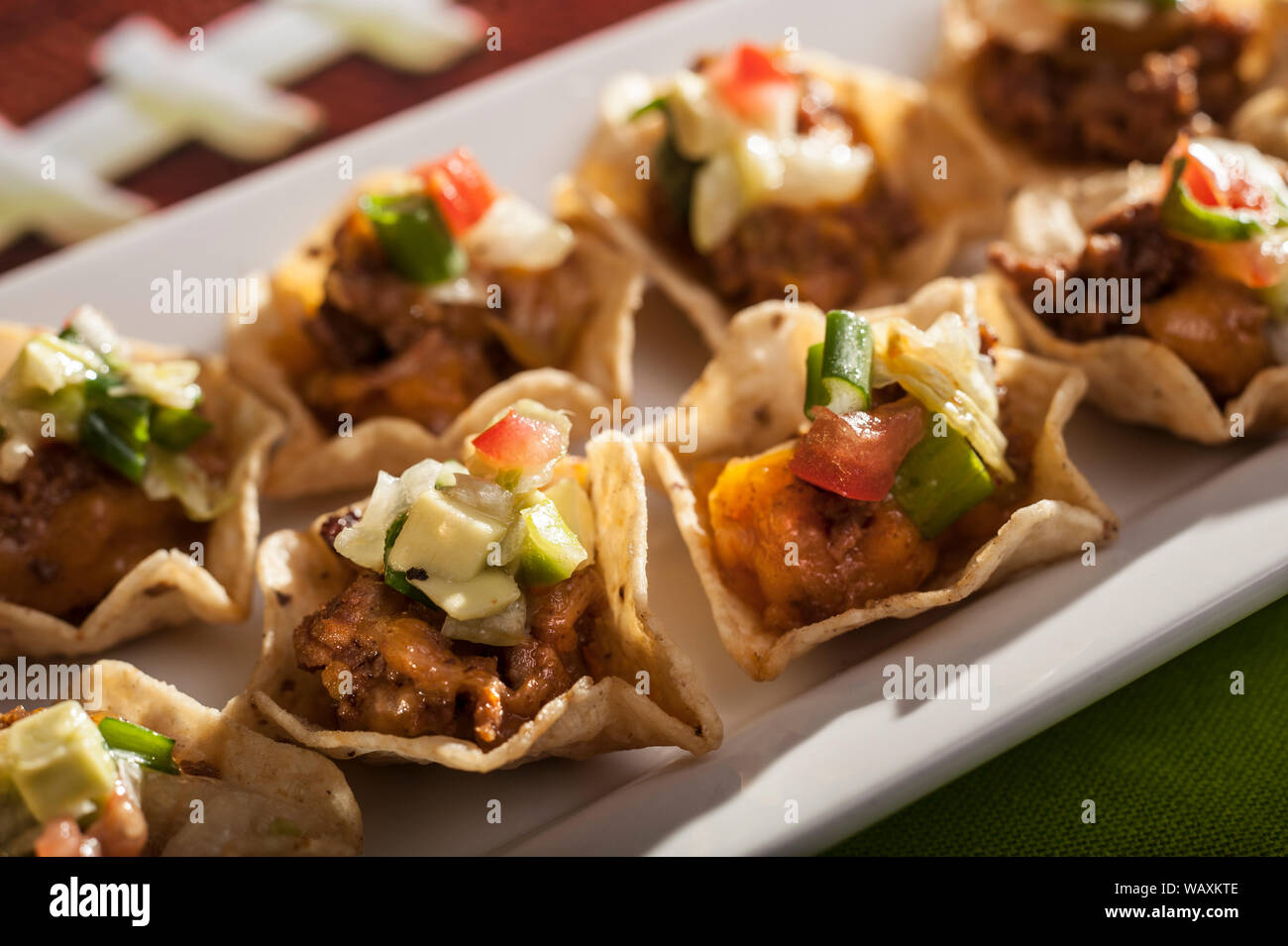 Mini Taco Salat Stockfoto