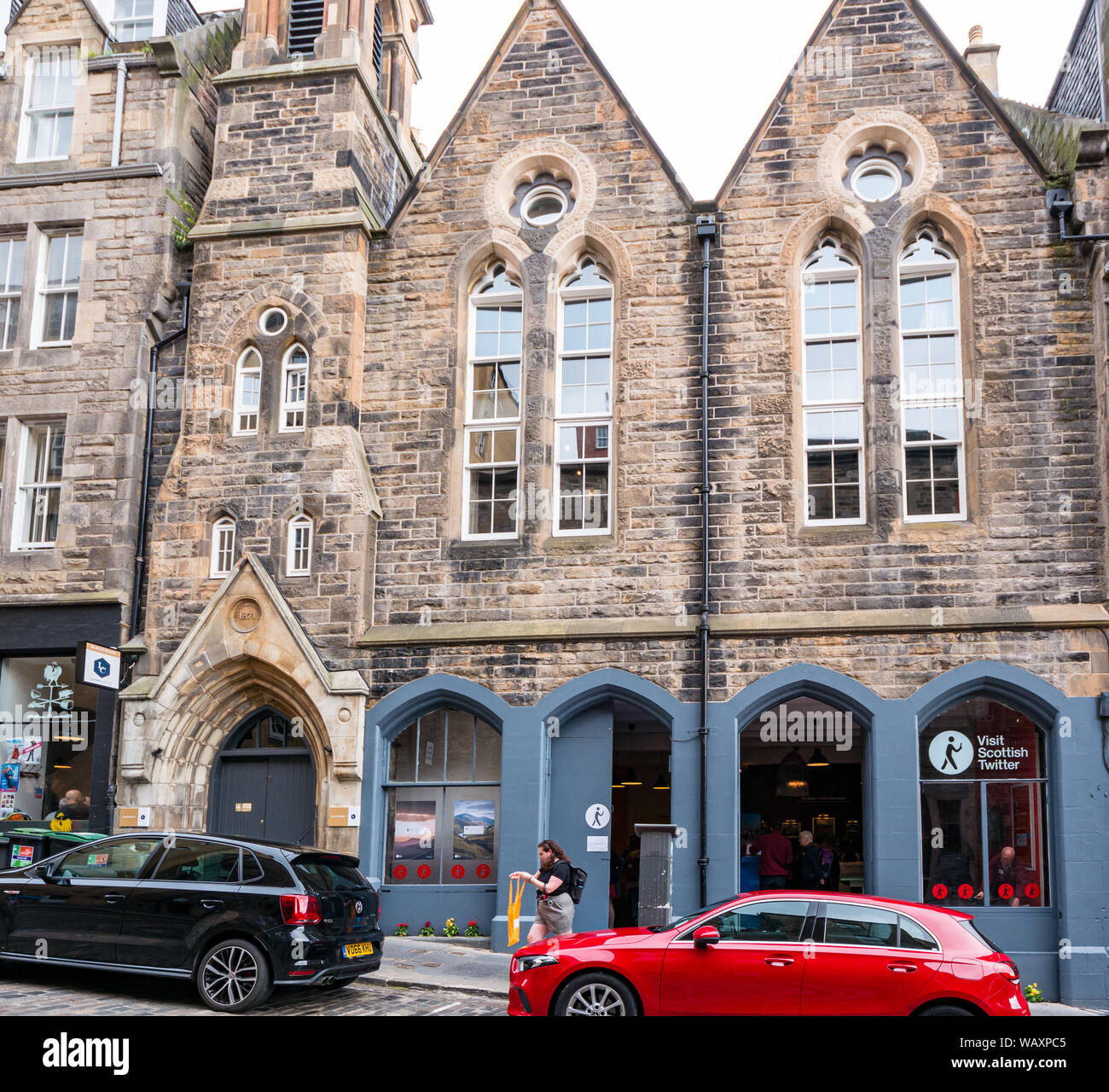 Blackfriars Street, Edinburgh, Schottland, Großbritannien, 22. August 2019. Edinburgh Festival Fringe: ein Pop-up-Shop öffnet für die letzten Tage des Fringe zu präsentieren das beste des schottischen Twitter Scherz Stockfoto