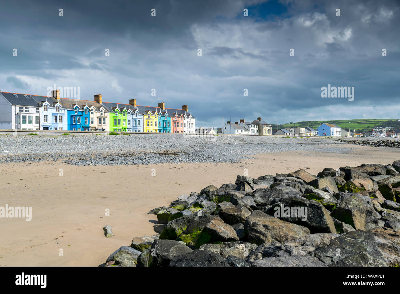 Borth Strand auf der Ceredigion Küstenregion der Mid Wales Stockfoto