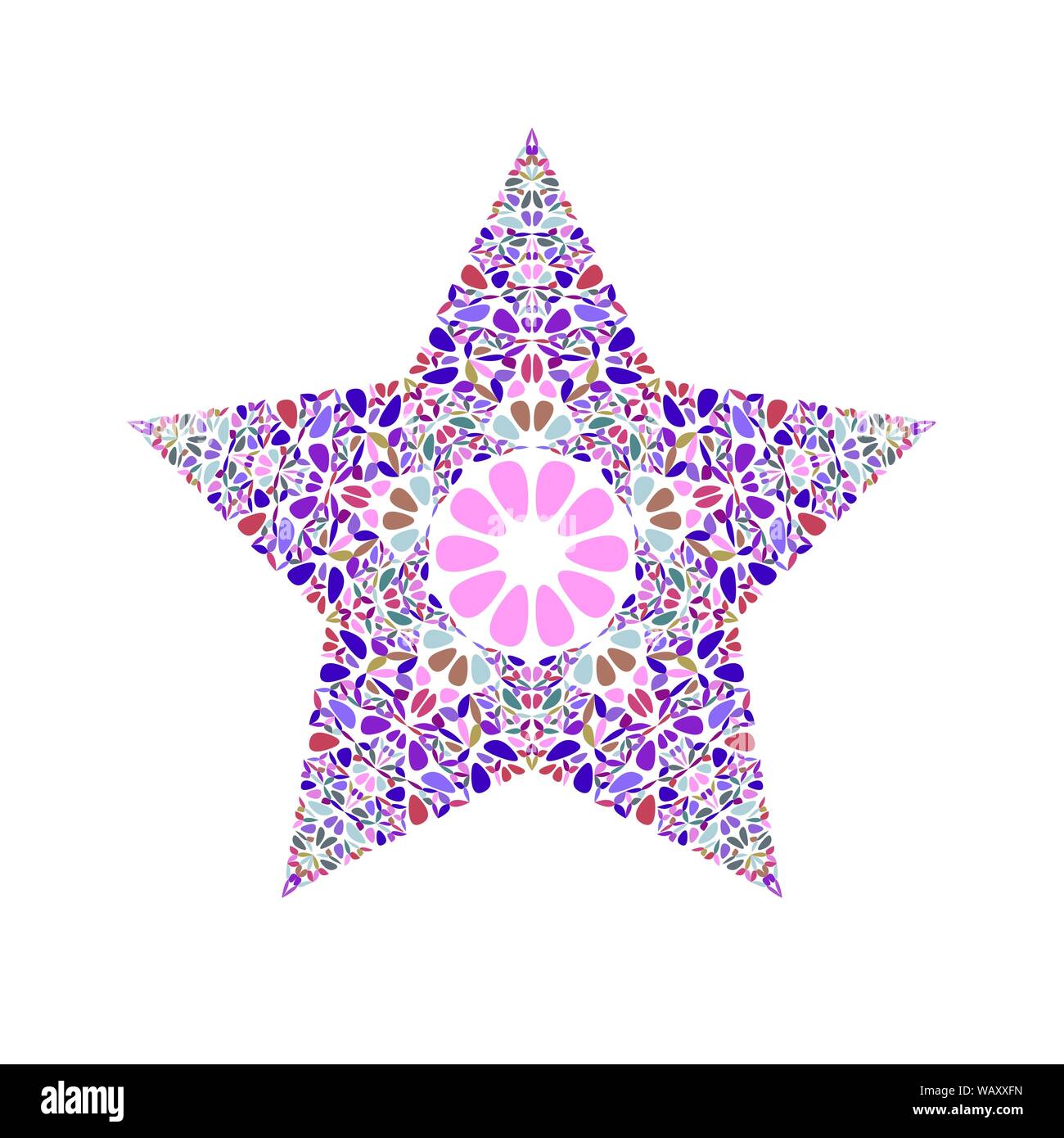 Abstrakte Blume ornament Stern Schablone - Ornament geometrischer vektor design Element auf weißem Hintergrund Stock Vektor