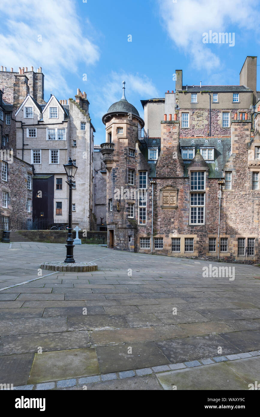 Makars' Court und Writer's Museum in Lady's Treppen haus, Lady's Treppe in der Nähe von Edinburgh am Lawnmarket, auf der Royal Mile in Edinburgh. Stockfoto