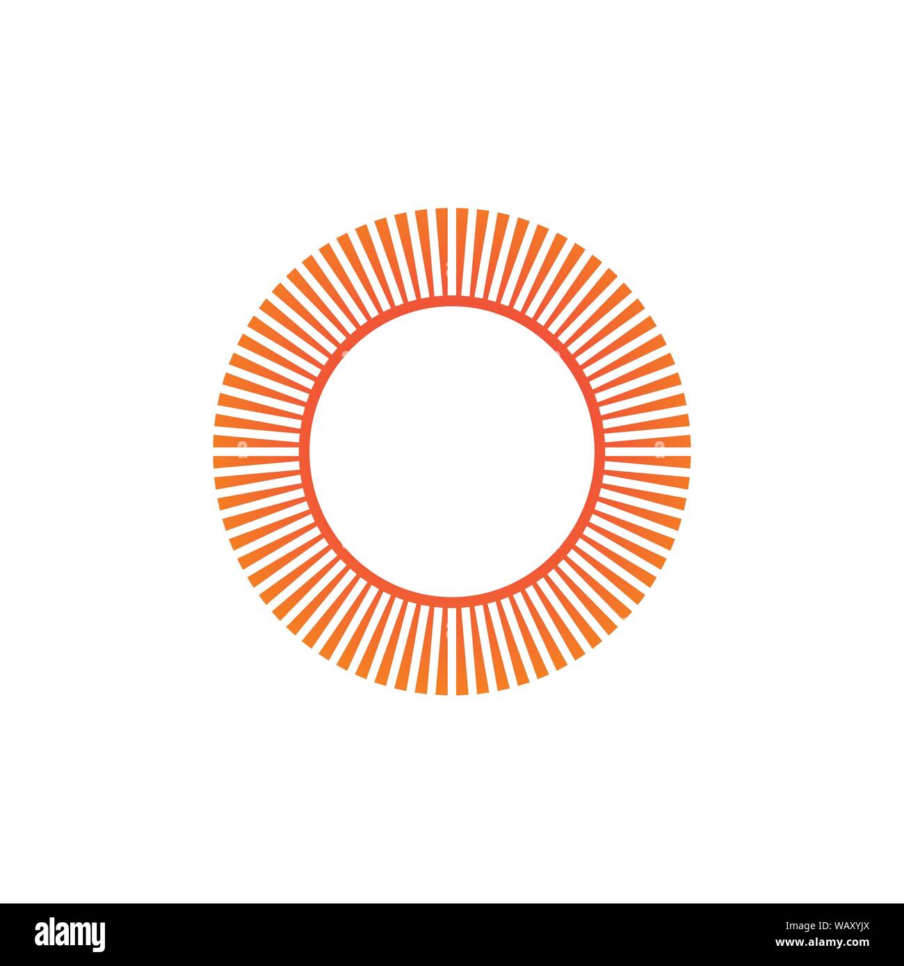 Geometrische Kreis sun Element. Abstrakte Kreis Form. Vector Illustration isoliert auf Weiss. Stock Vektor