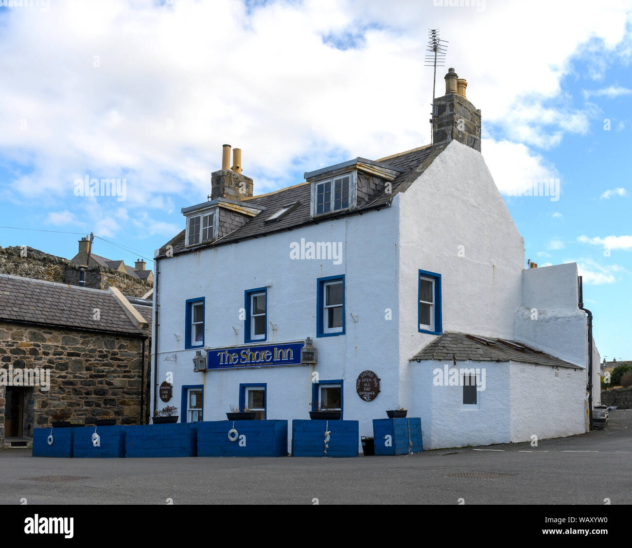 Die Shoe Inn, Portsoy, Banff, Aberdeenshire, Schottland, Großbritannien Stockfoto