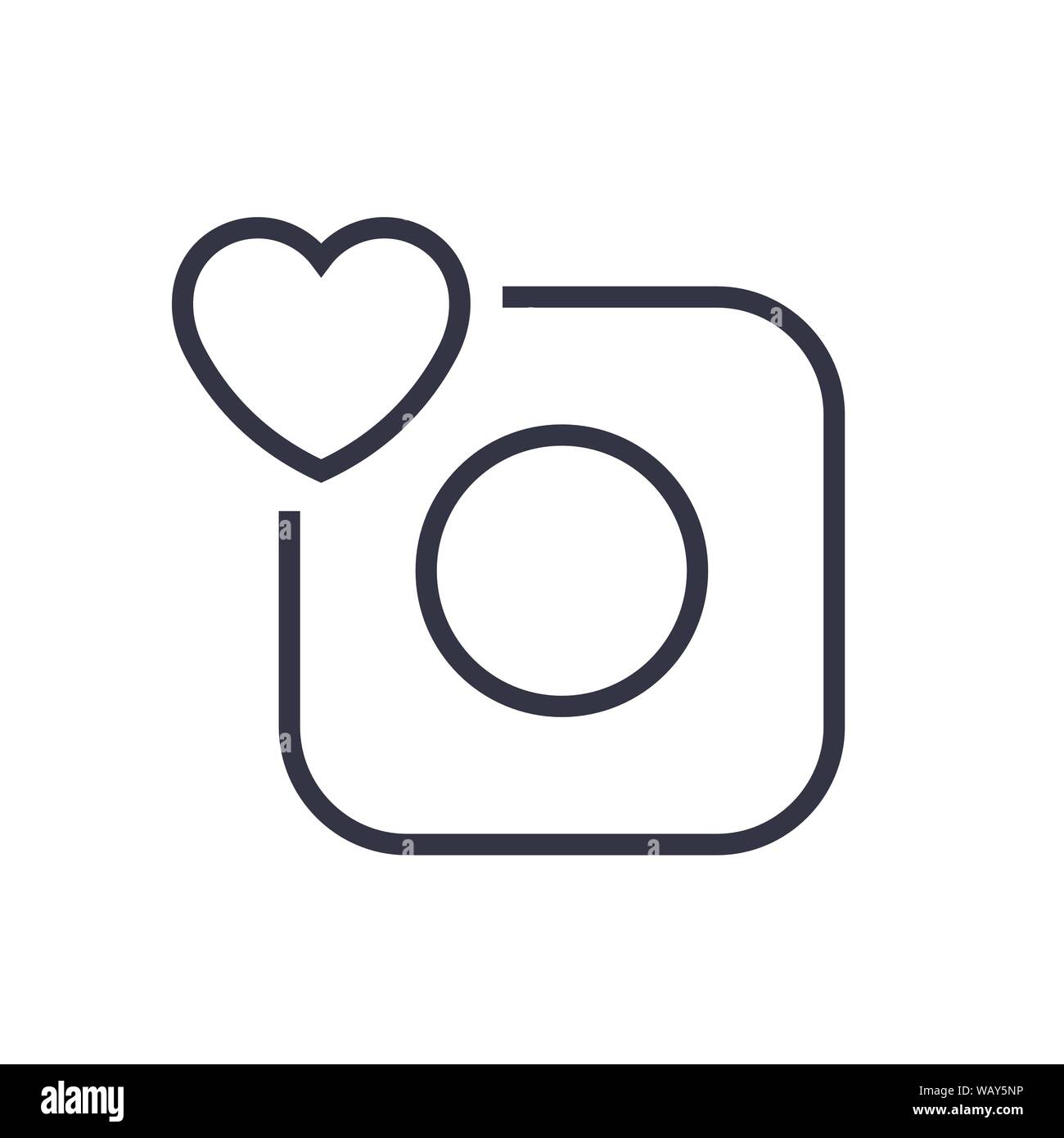 Kamerasymbol. Kamera und Herz. EPS 10 Stock Vektor