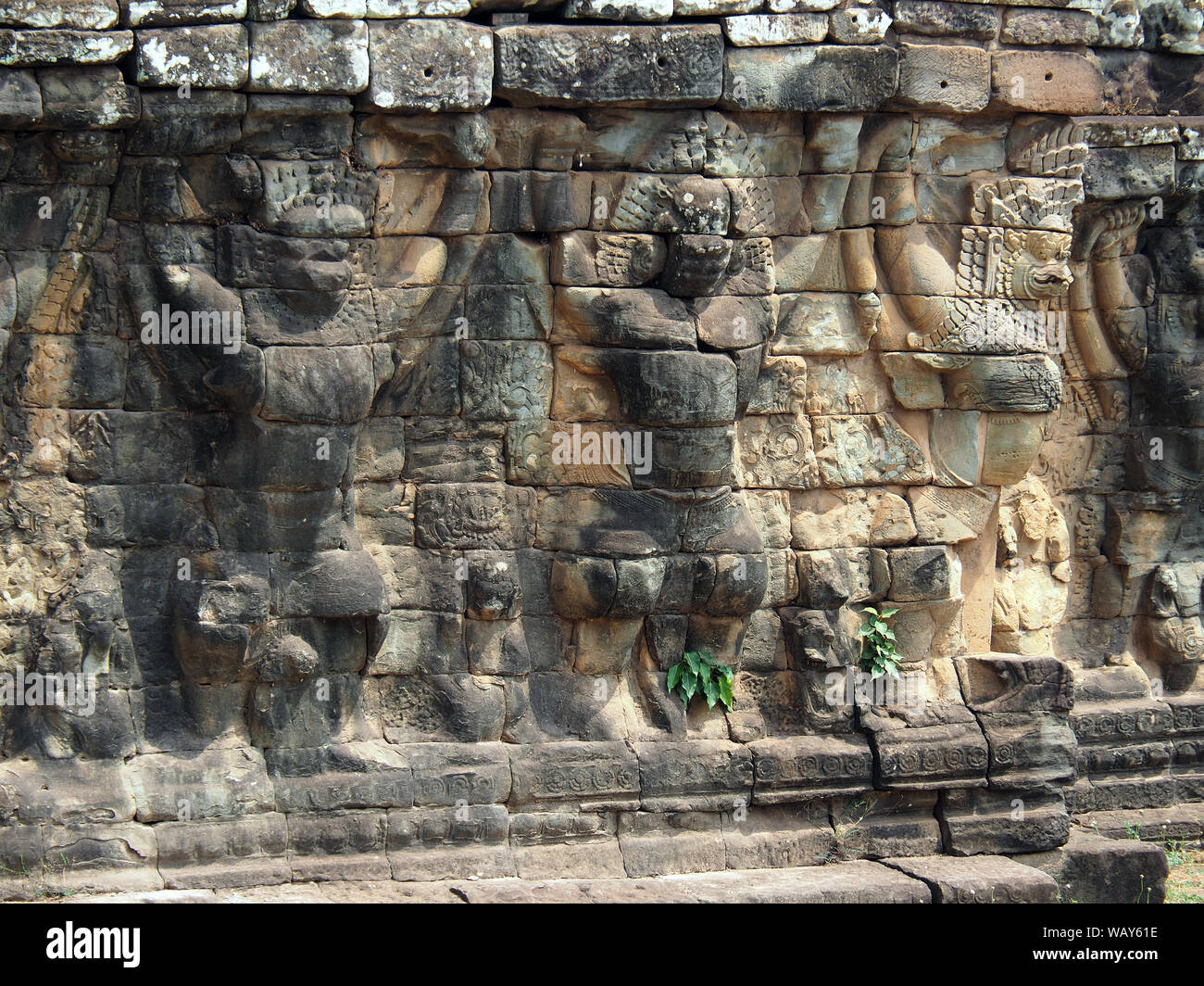Elefanten Terrasse, Angkor Thom, Angkor Archäologischer Park, Kambodscha, Asien, UNESCO Weltkulturerbe Stockfoto