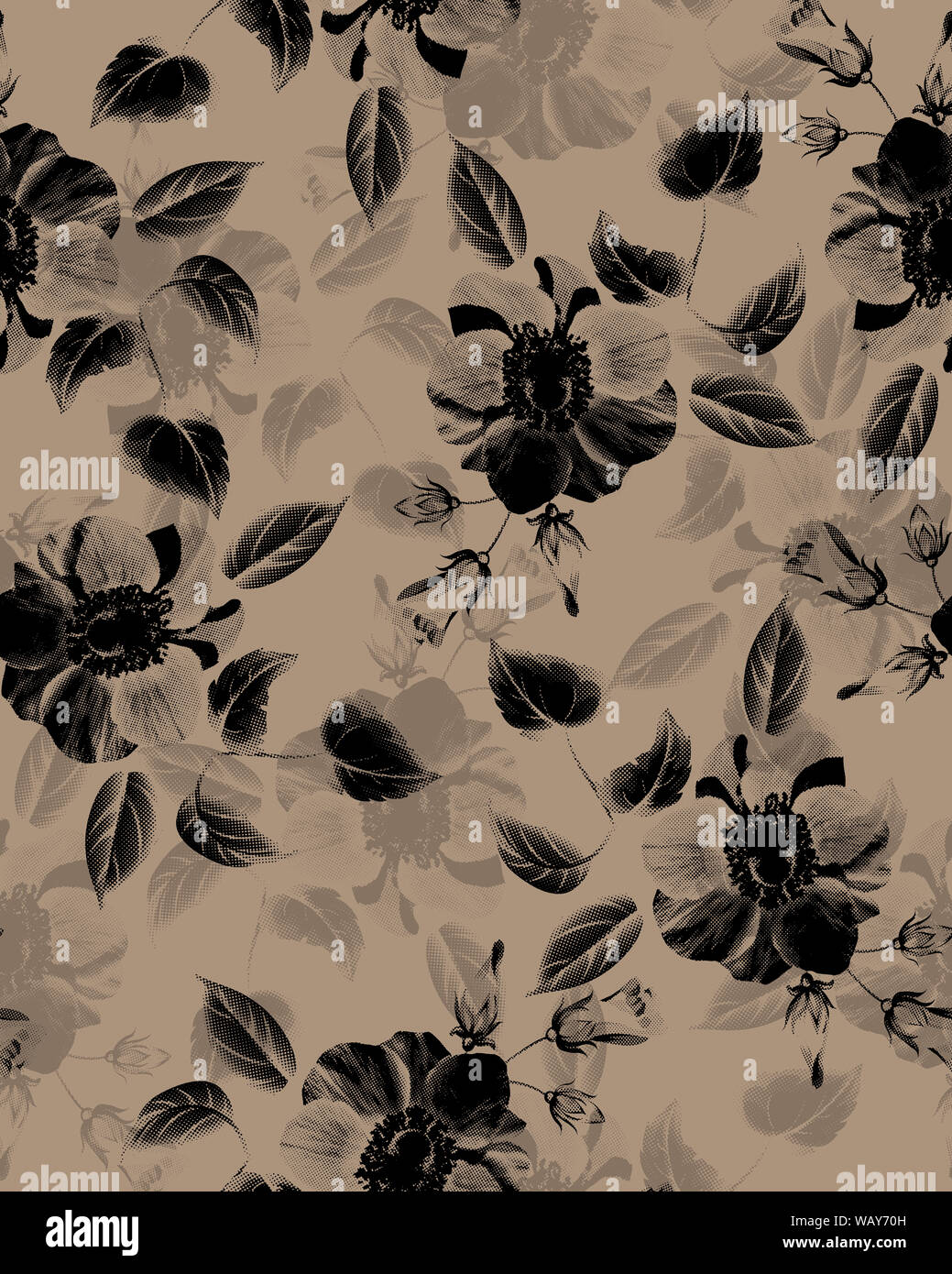 Vintage nahtlose Muster. farbige Blume Illustration und Frühlingsblumen design Stockfoto