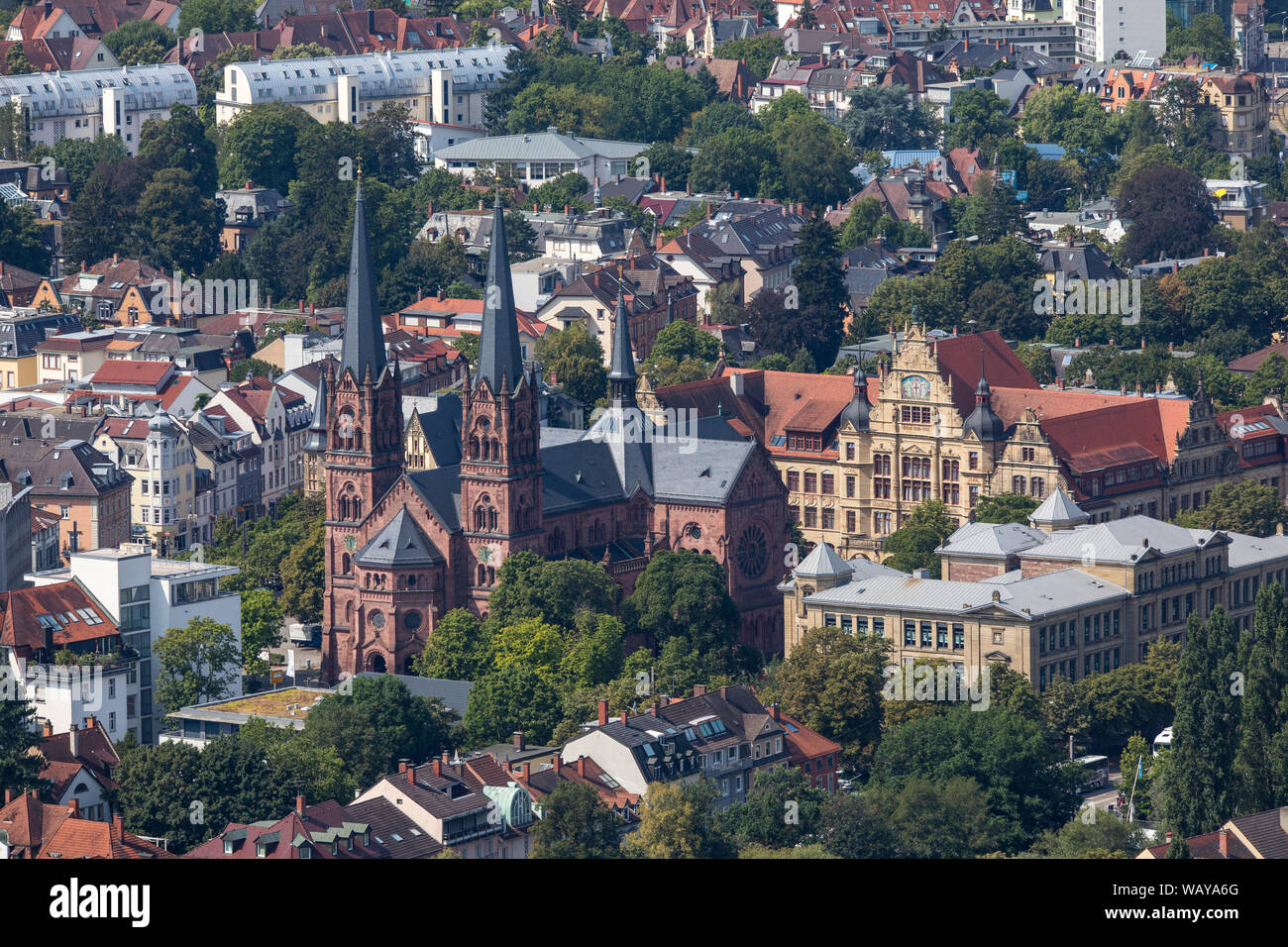 Freiburg im Breisgau, Altstadt, Johanneskirche, Stockfoto