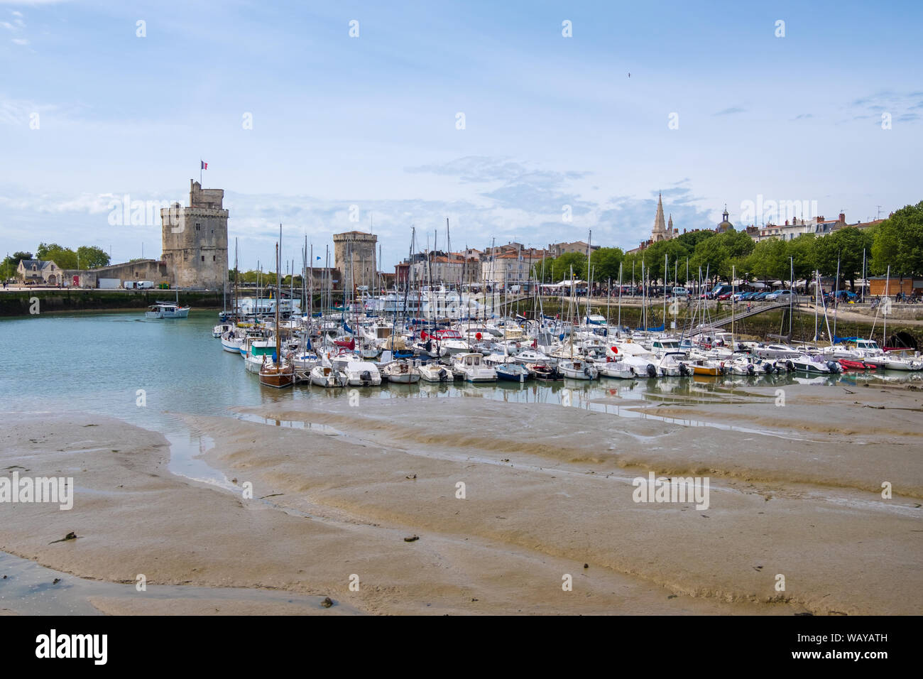 La Rochelle, Frankreich - Mai 07, 2019: Blick auf den Hafen von Vieux Port de La Rochelle in Frankreich Stockfoto