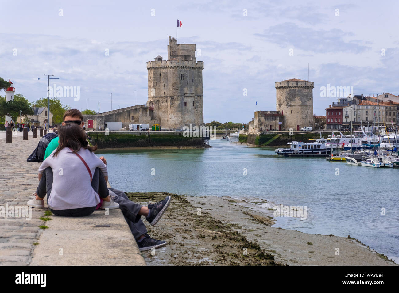 La Rochelle, Frankreich - Mai 07, 2019: Blick auf den Hafen von Vieux Port de La Rochelle in Frankreich Stockfoto