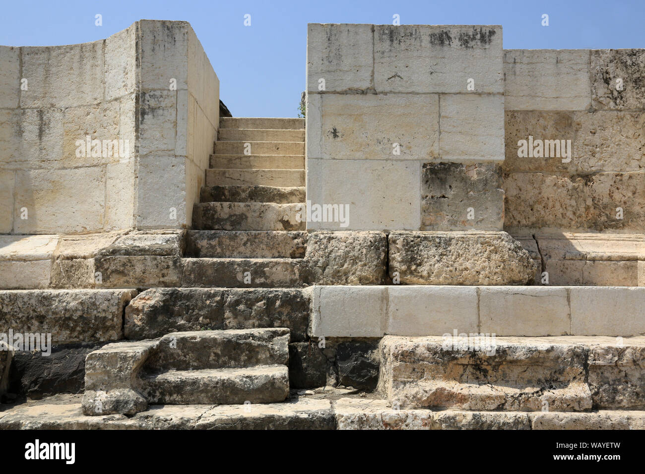 Römischen Cardo in Beit She'an Nationalpark. Stockfoto