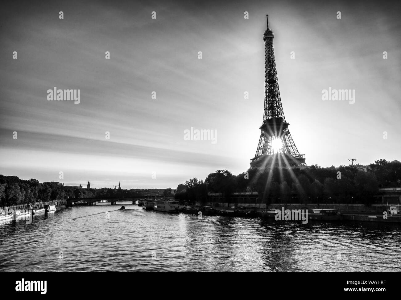 Paris bei Sonnenaufgang und Sonnenuntergang Stockfoto