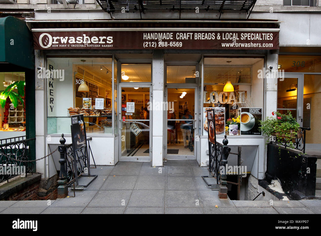Orwashers Bäckerei, 308 East 78th Street, New York, NY. aussen Storefront von einer Bäckerei in der Upper East Side von Manhattan. Stockfoto