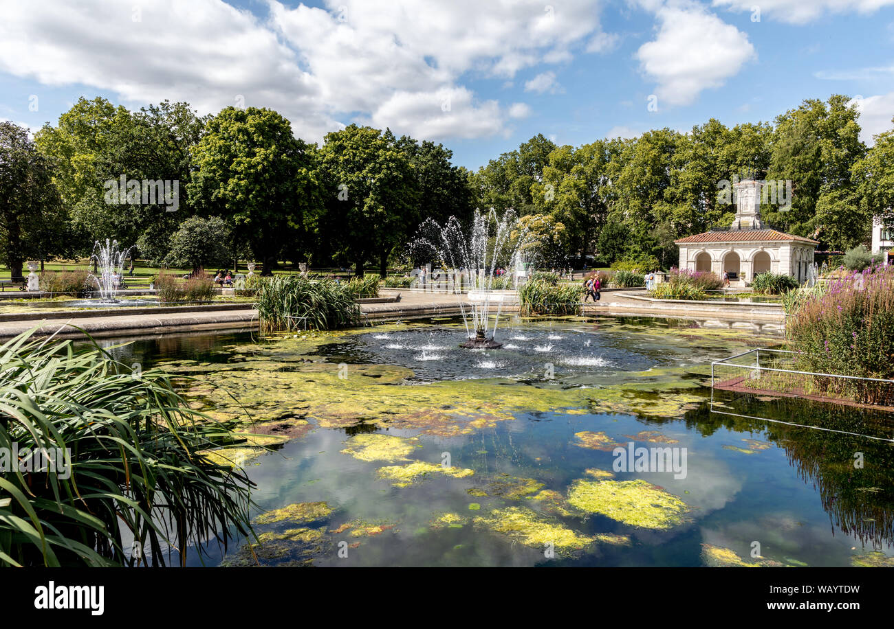 Die italienischen Gärten Hyde Park London UK Stockfoto