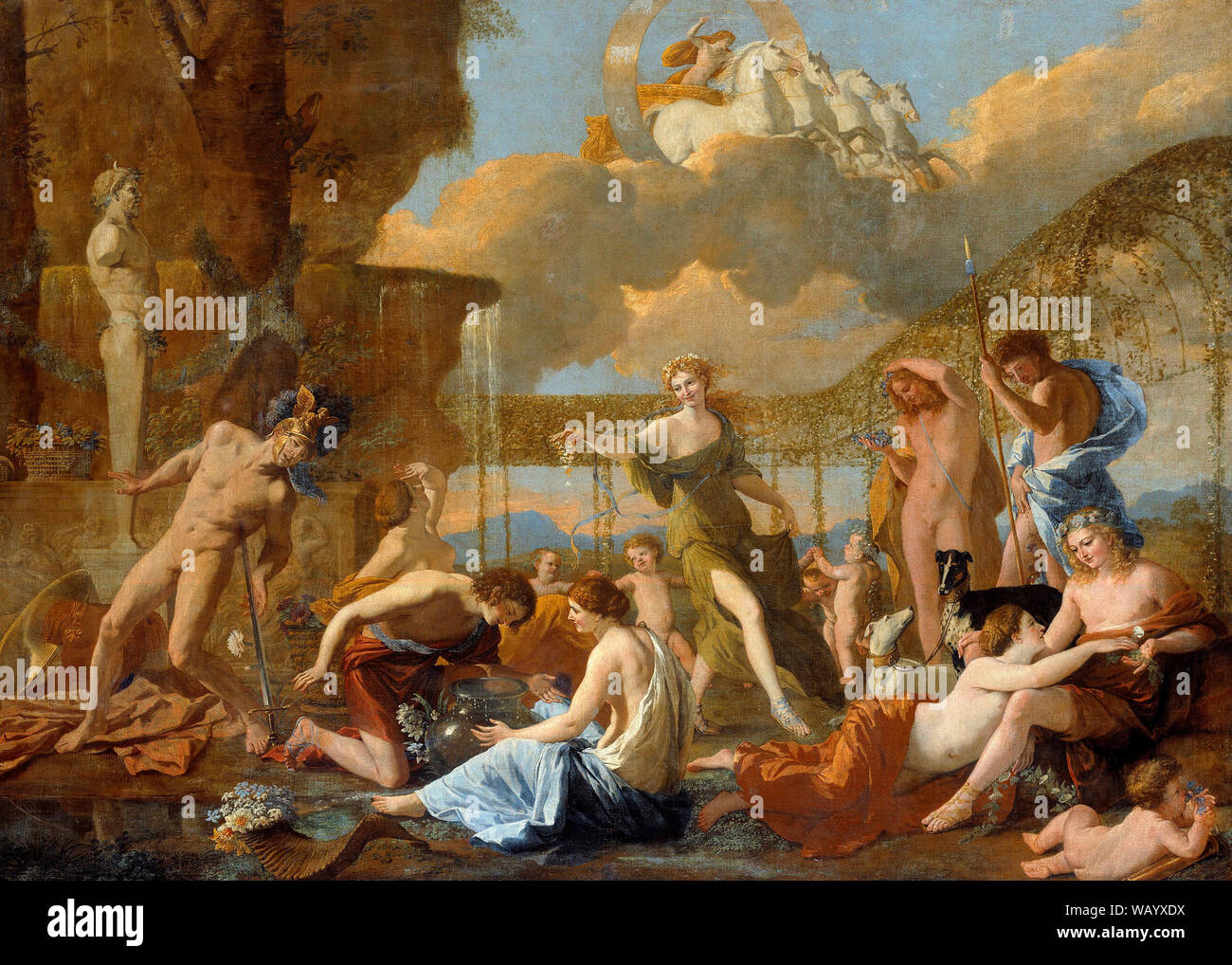 Das Reich der Flora - Nicolas Poussin, ca. 1631 Stockfoto