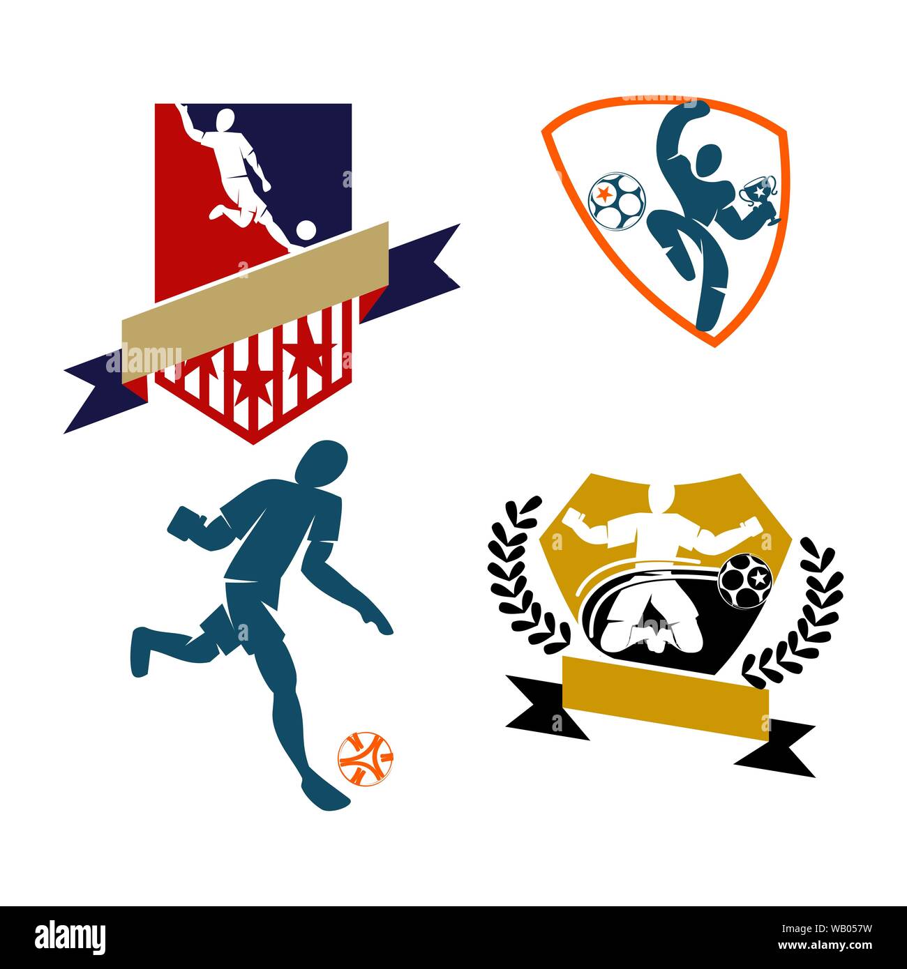 Fussball Fussball Abzeichen Logo Design Templates Sport Vektor Stock Vektorgrafik Alamy