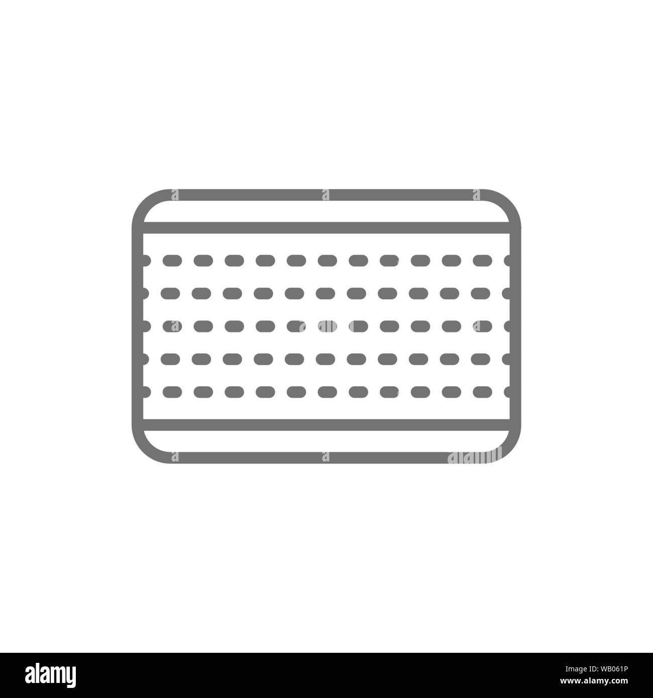 Orthopädische Matratze Symbol Leitung geschichtet. Auf weissem Hintergrund Stock Vektor