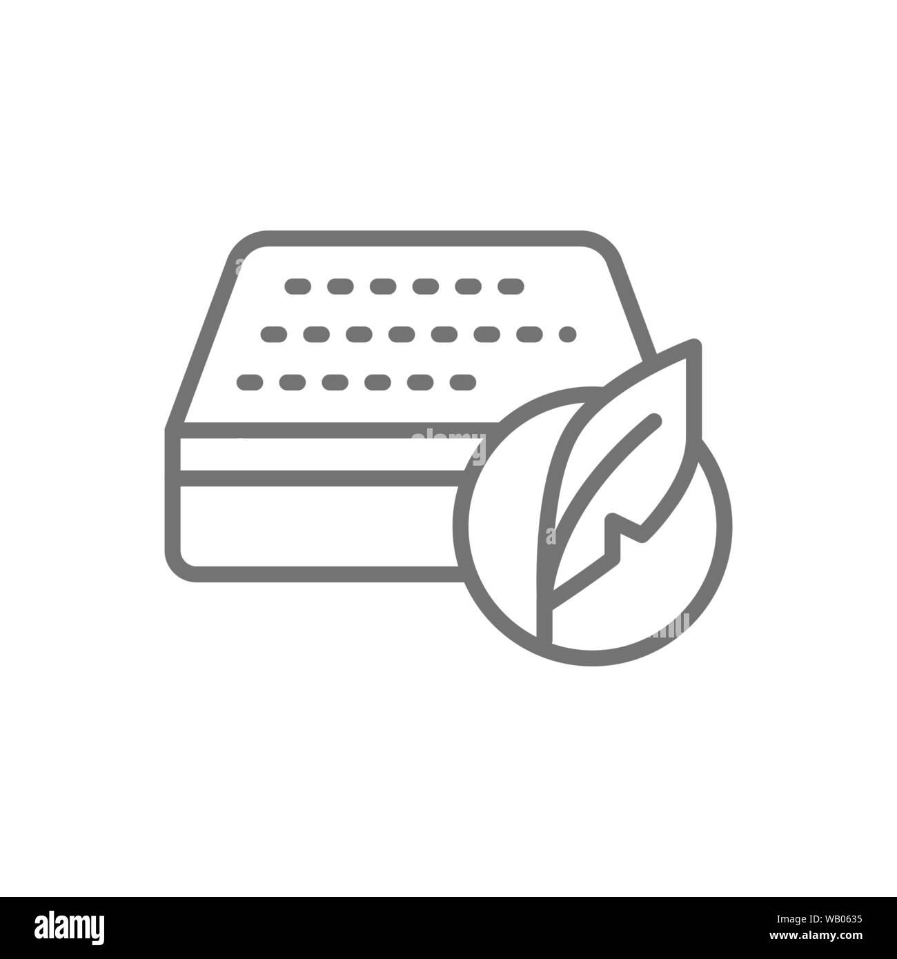 Weiche orthopädische Matratze Symbol Leitung. Auf weissem Hintergrund Stock Vektor