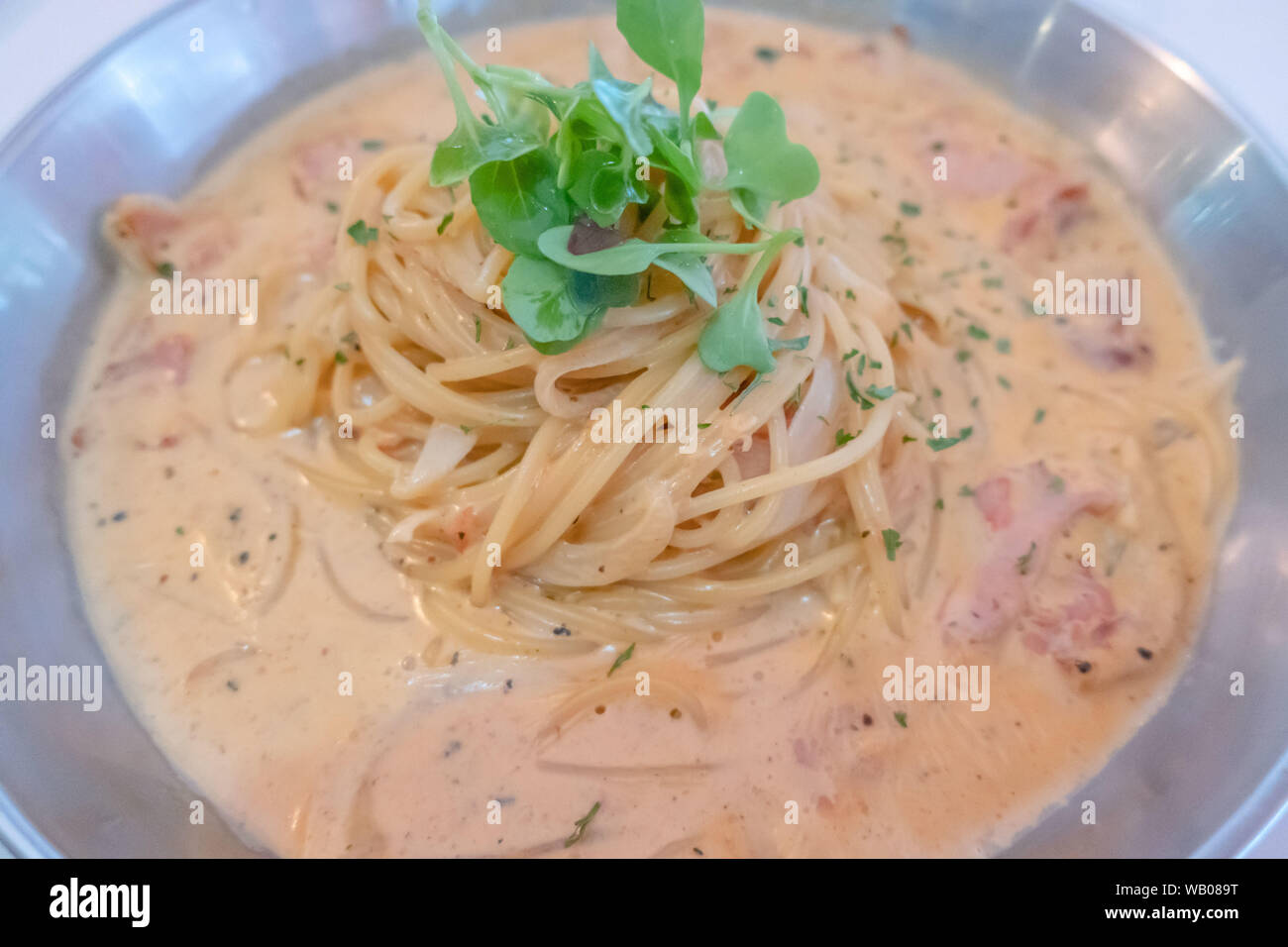 Rose creme Pasta Stockfoto