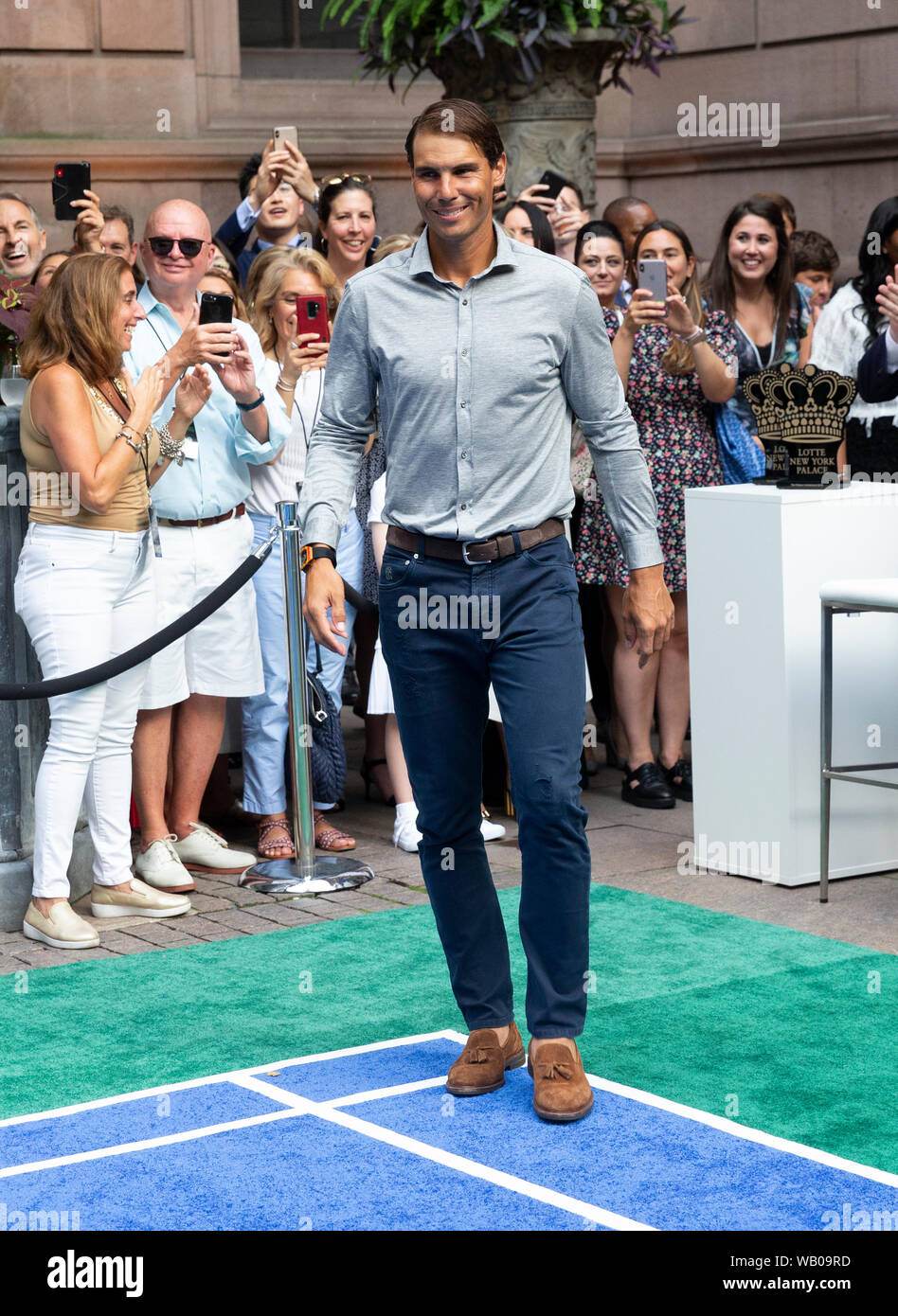 New York, NY - 22. August 2019: Rafael Nadal besucht 2019 Palace Einladungs Badminton Turnier mit Tennis Stars bei Lotte New York Palace Stockfoto