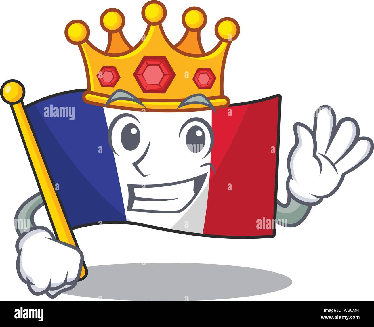 König der französischen Flagge im Cartoon fach gefaltet Stock Vektor