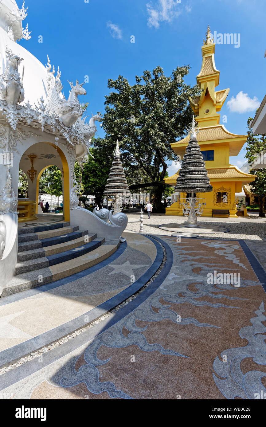 Wat Rong Khun, weiße Tempel, Chiang Rai, Thailand Stockfoto