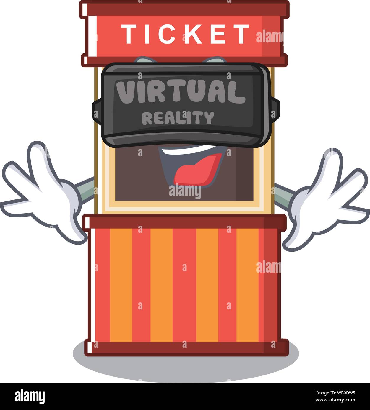 Virtuelle Realität Ticket Booth isoliert mit der Cartoon Stock Vektor