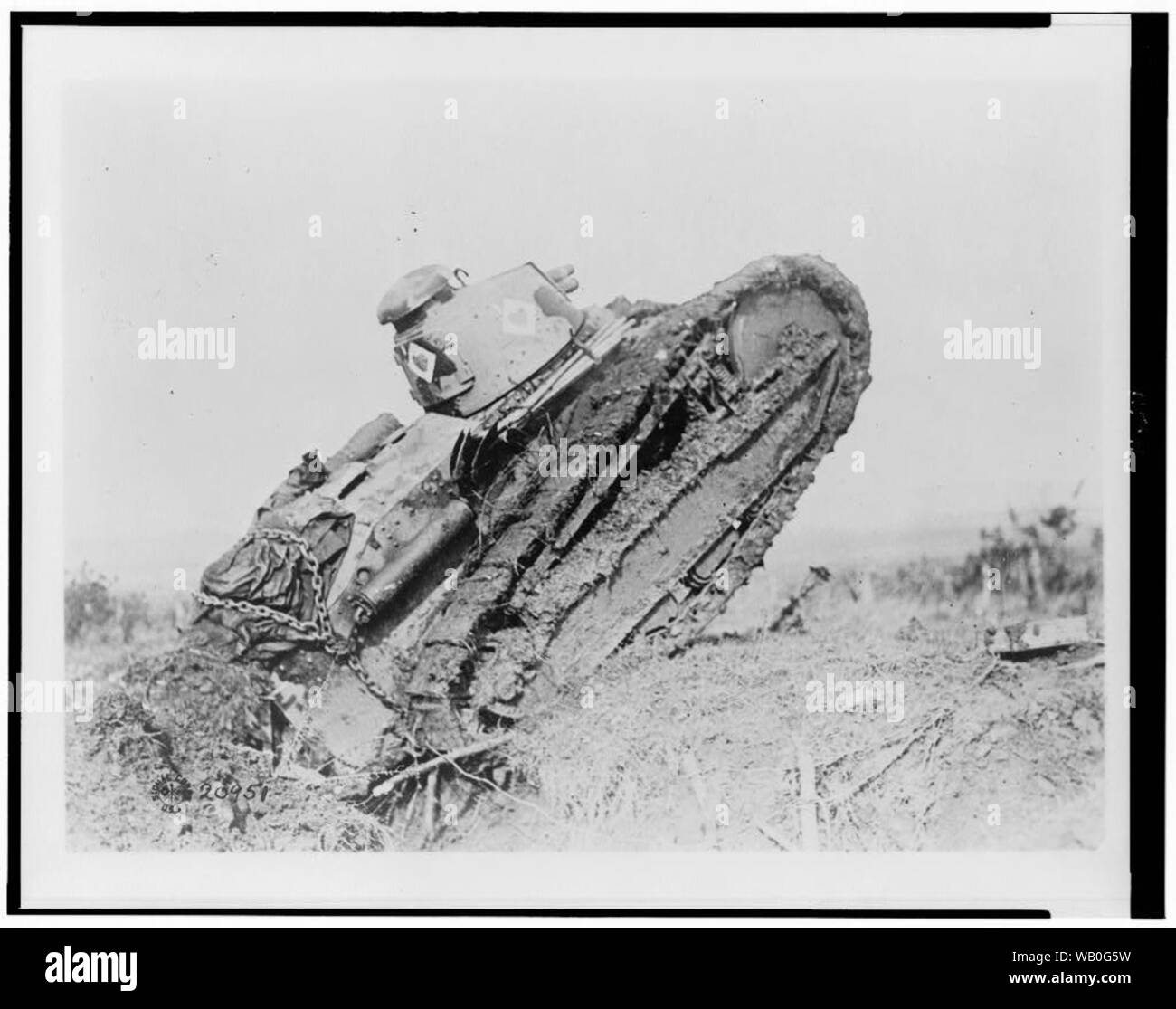 Vintage WWI Panzerwagen Tank oder ähnliche schwarz-weiß Foto Stockfoto