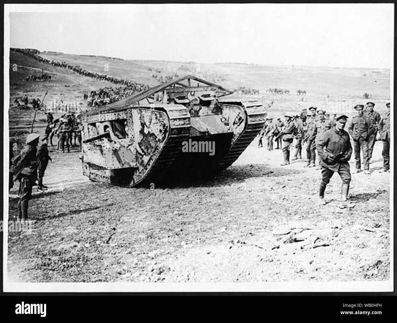 Vintage WWI Panzerwagen Tank oder ähnliche schwarz-weiß Foto Stockfoto