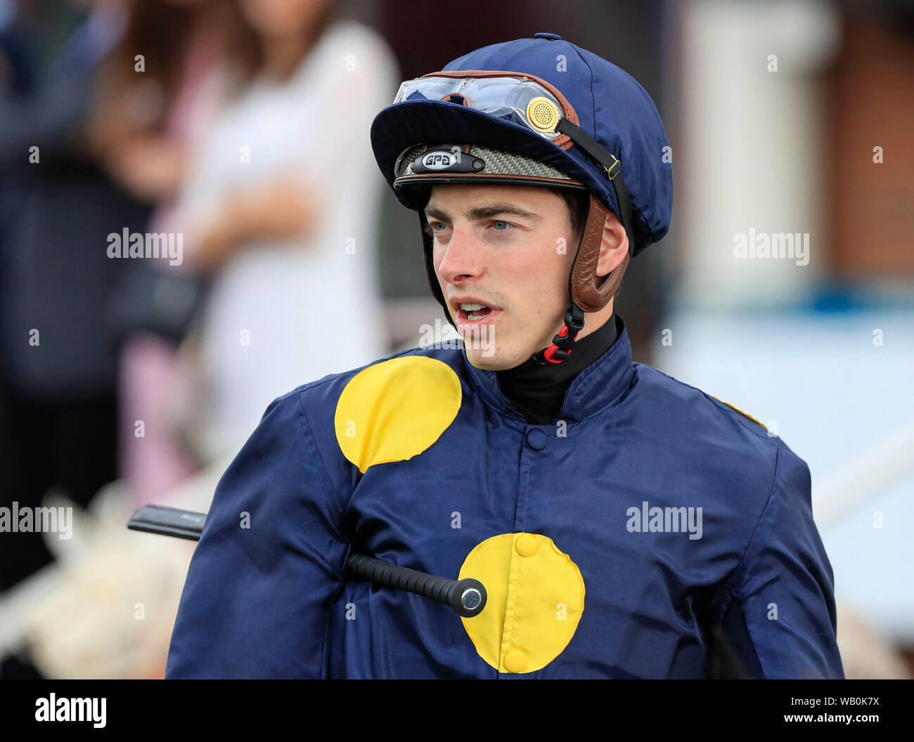 22. August 2019, York, York, Großbritannien; 2019 Darley Yorkshire Oaks/Ladies Day; Jockey James Doyle Credit Conor Molloy/News Bilder Stockfoto