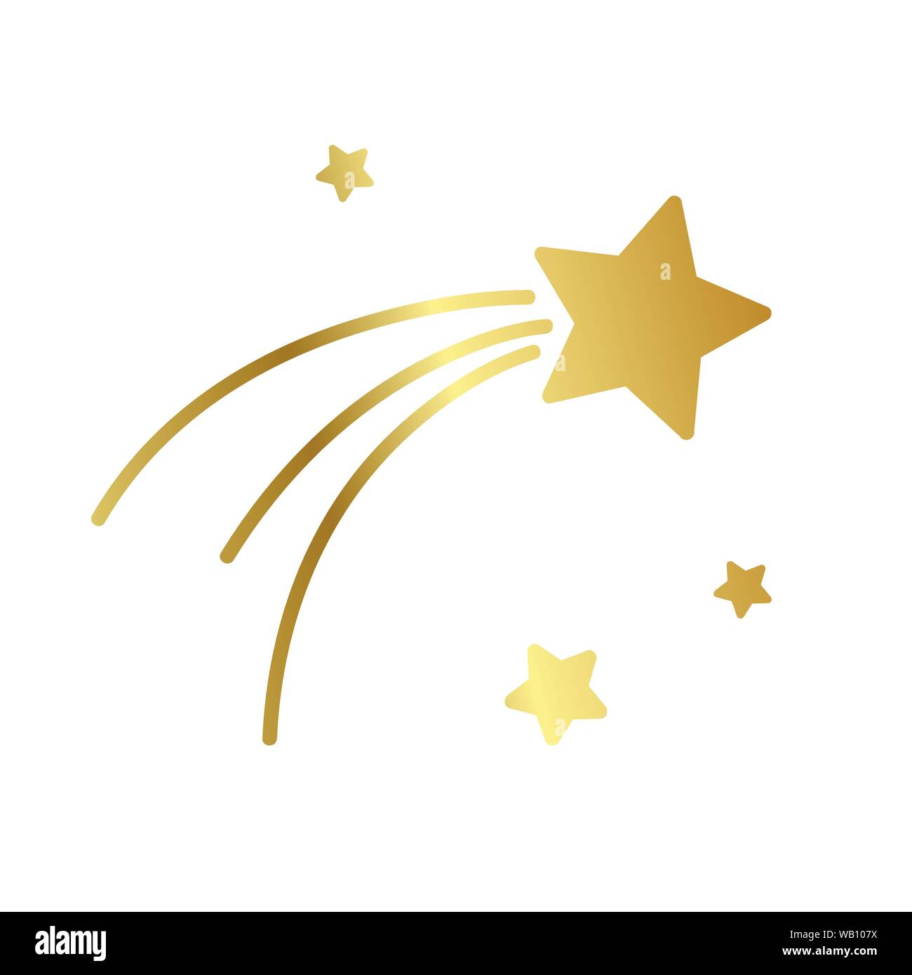 Goldene Weihnachten fallig Stern Symbol auf weißem Hintergrund Vektor-illustration EPS 10 isoliert Stock-Vektorgrafik