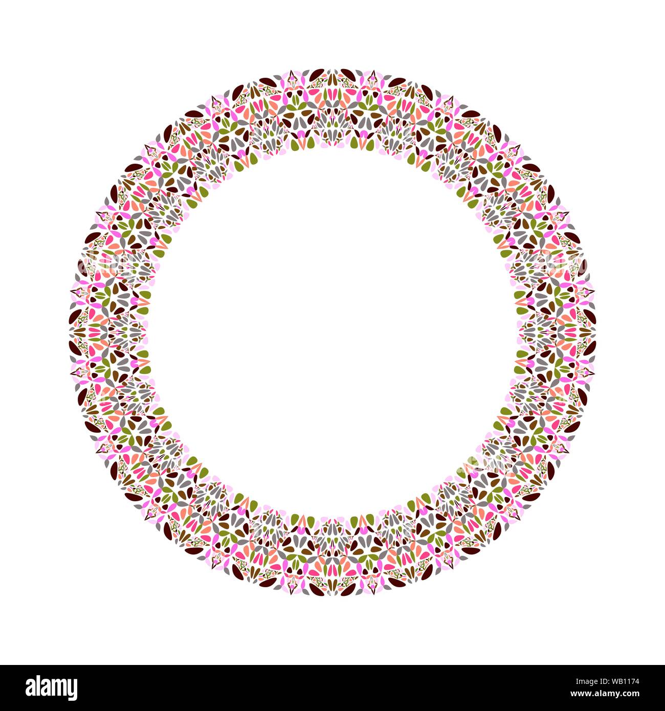 Geometrisch floral Wreath - Rundschreiben abstrakte runde Vektor element Stock Vektor