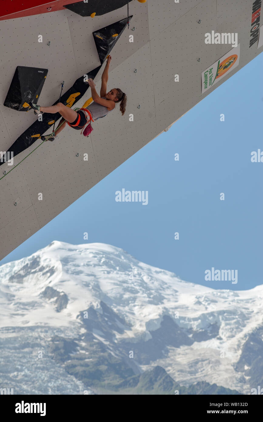 Führen Climbing World Cup, Chamonix Stockfoto