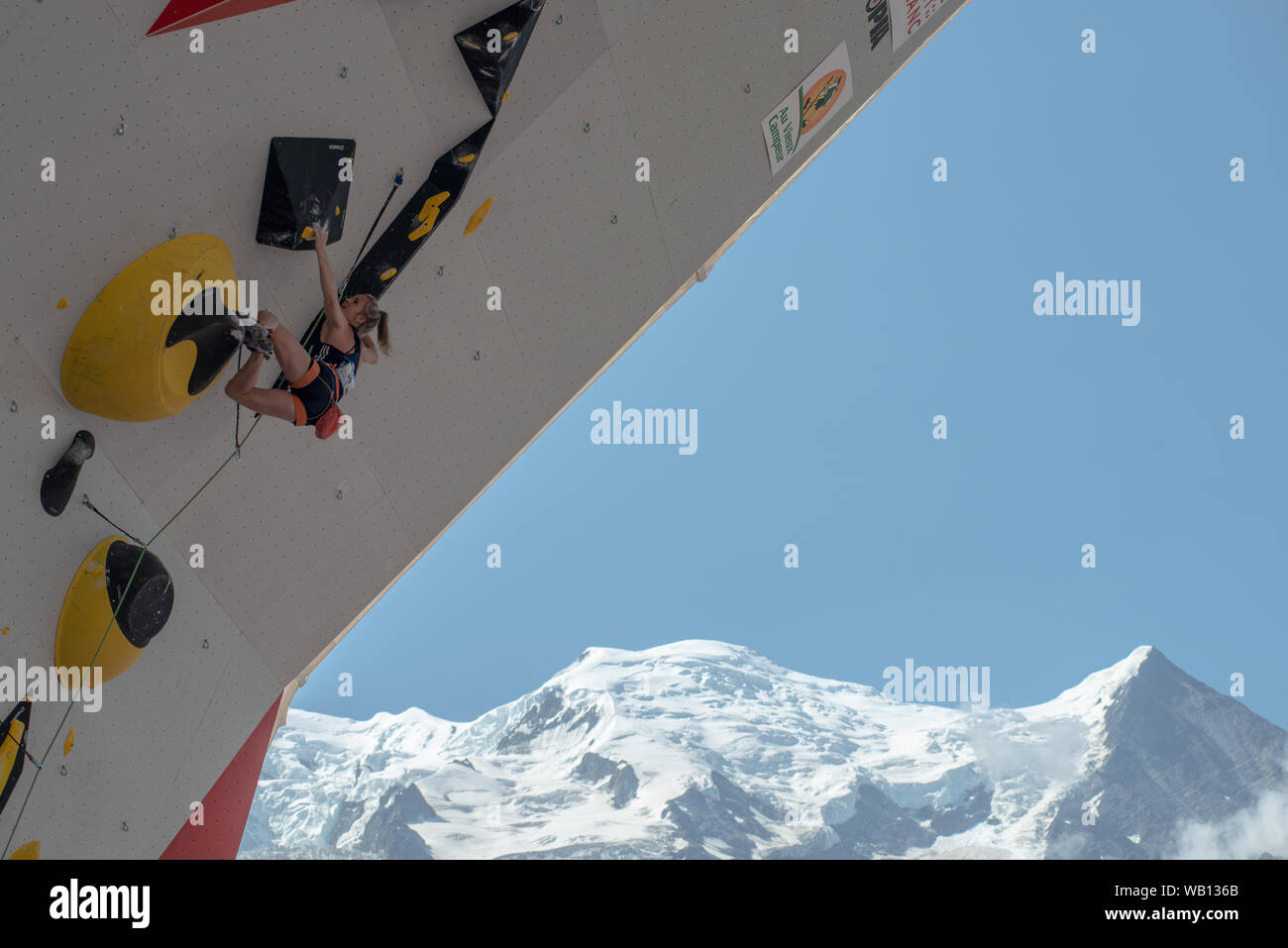 Führen Climbing World Cup, Chamonix Stockfoto
