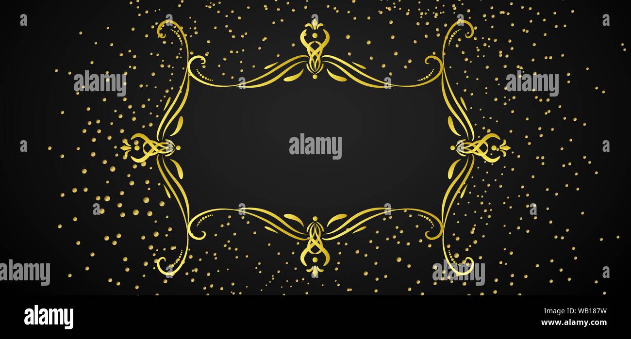 Abstrakte golden glitzernden Rahmen Hintergrund Stock Vektor